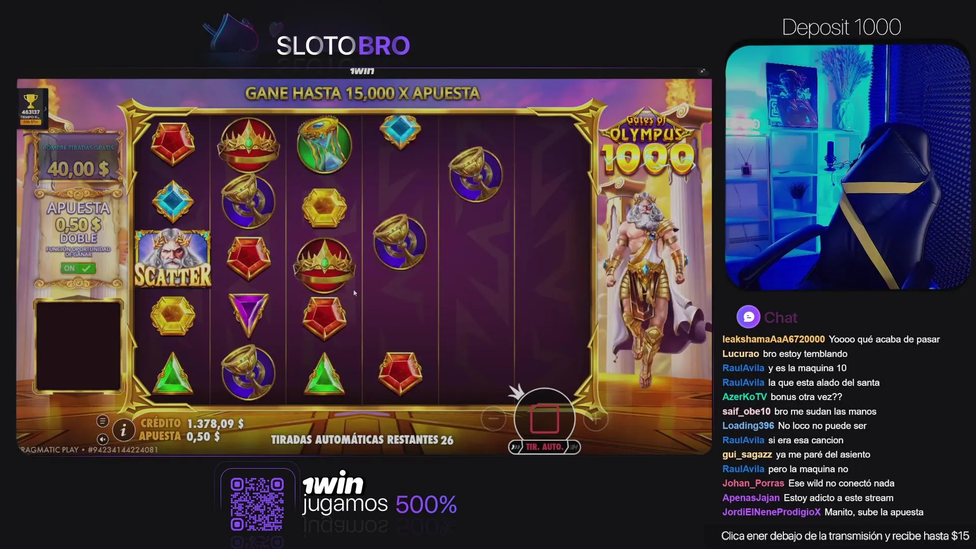 Tarjeta de casino online con imagen limpia y enfoque en premios.